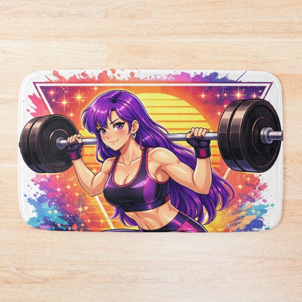 Item preview, Never Quit Power Squat: Retro Anime Workout designed and sold by JonelleTshirts.