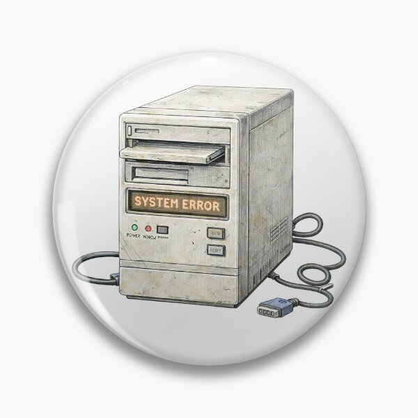 Item preview, Retro Desktop Computer – System Error Sticker Illustration designed and sold by Felixuss.
