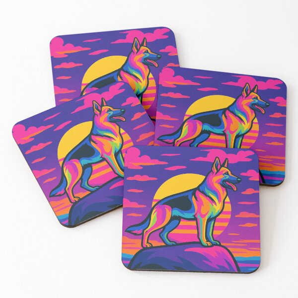 Item preview, Psychedelic German Shepherd – Vibrant Sunset Design designed and sold by Dogandesighn.