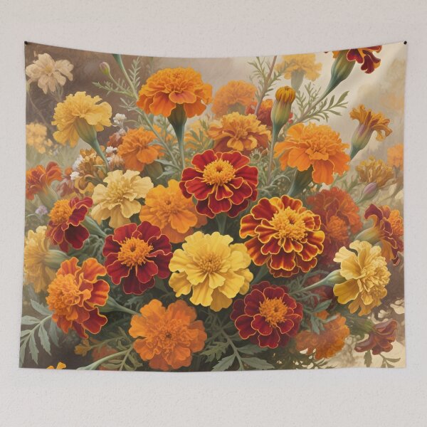Item preview, Marigold Bouquet Watercolor | October Birth Flower Floral Art designed and sold by Debbie Schulte.