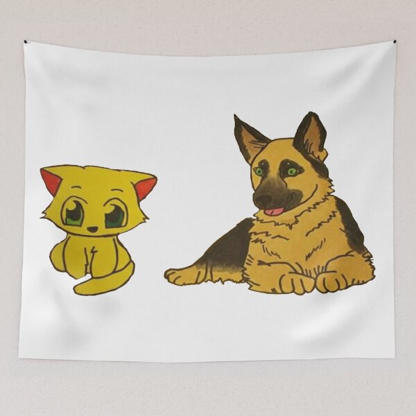 Item preview, Lucky Cat and German Shepard designed and sold by 90Shelly90.