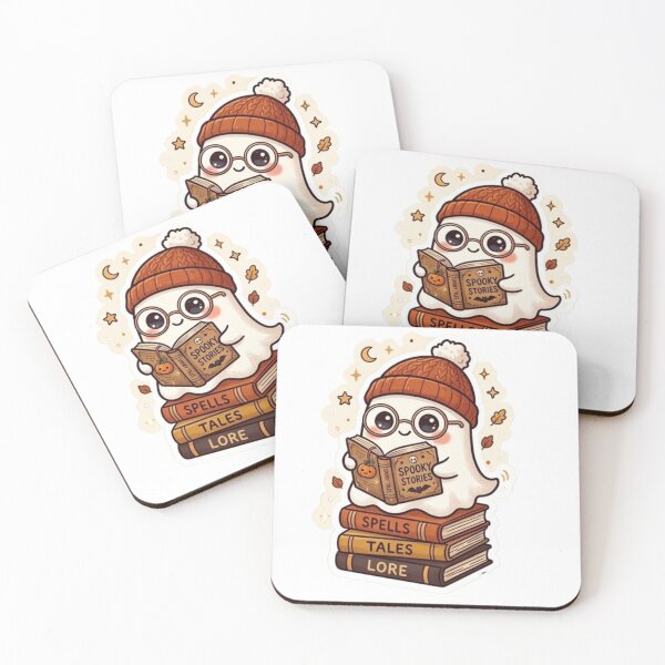 Item preview, Cute Reading Ghost Sticker – Kawaii Book Lover Ghost Reading Spooky Stories Autumn Aesthetic designed and sold by Kuldeep575.