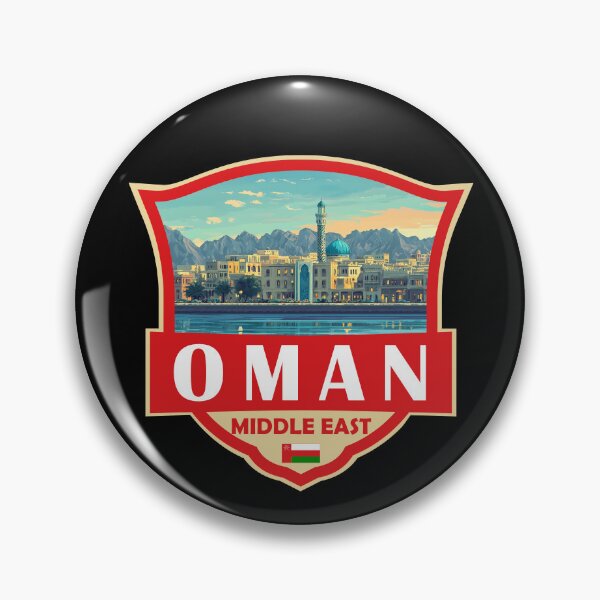 Item preview, Oman Illustration Retro Badge designed and sold by KrisSidDesigns.