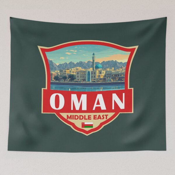 Artikelvorschau, Oman-Illustration Retro-Abzeichen entworfen und verkauft von KrisSidDesigns.