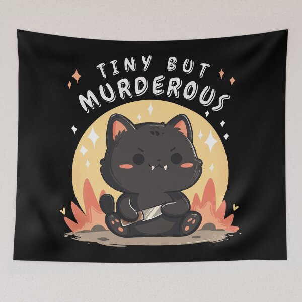 Item preview, Funny Black Cat With Knife - Tiny But Murderous designed and sold by Region.