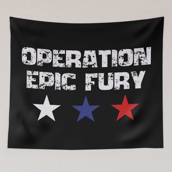 Item preview, Operation Epic Fury Distressed Military Style Typography designed and sold by Vision Crafted.