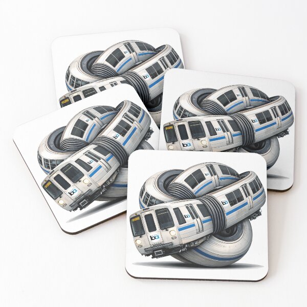 Item preview, Bay Area Rapid Transit BART Train Knot – Surreal San Francisco Transit Art designed and sold by PIXEL POP DESIGNS - Beyond the Norm!.