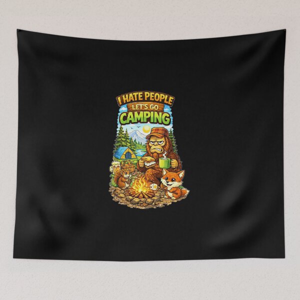 Item preview, I Hate People Let’s Go Camping – Funny Sasquatch Camping Design designed and sold by The Bearded Embroiderer.