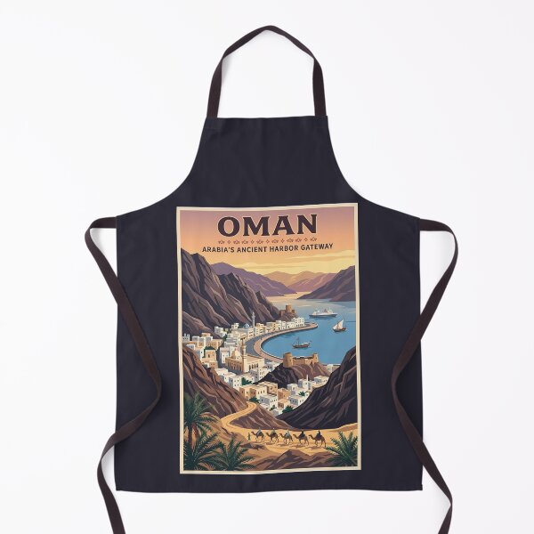 Item preview, Oman Landscape Illustration Travel Art Vintage designed and sold by KrisSidDesigns.