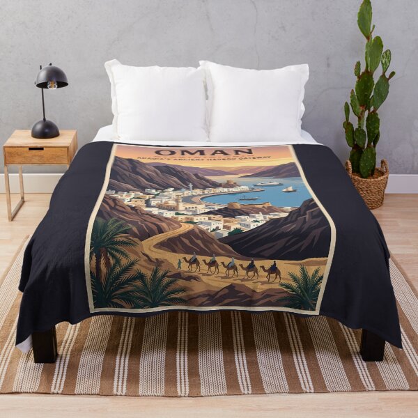 Item preview, Oman Landscape Illustration Travel Art Vintage designed and sold by KrisSidDesigns.