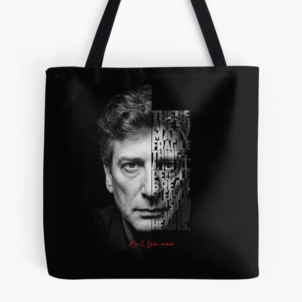 Artikelvorschau, Neil Gaiman Zitatposter mit gespaltenem Gesicht entworfen und verkauft von Enea Kelo.