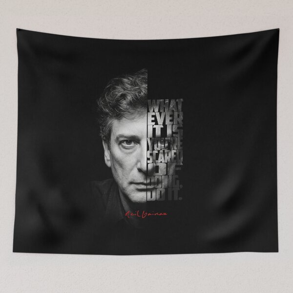 Item preview, Neil Gaiman Split Face Quote Poster designed and sold by Enea Kelo.