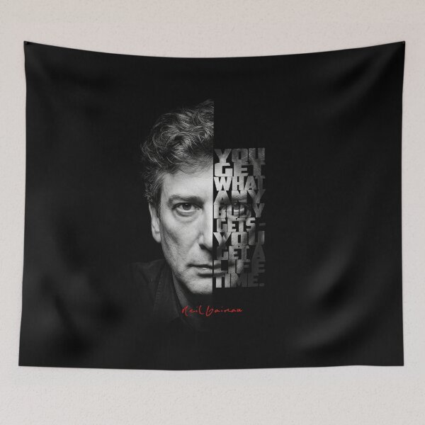 Item preview, Neil Gaiman Split Face Quote Poster designed and sold by Enea Kelo.