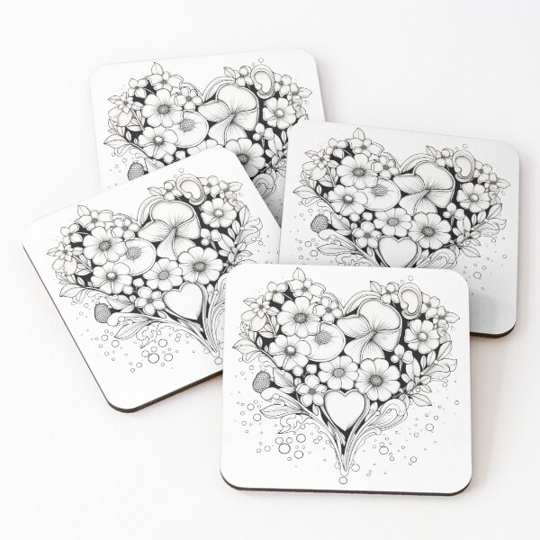 Item preview, Flower Hearts designed and sold by bubblyrainbow.