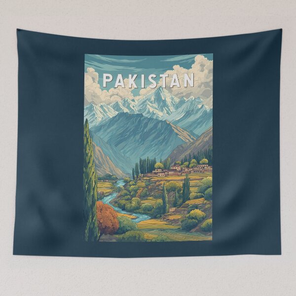 Item preview, Pakistan Illustration Travel Art Vintage designed and sold by KrisSidDesigns.