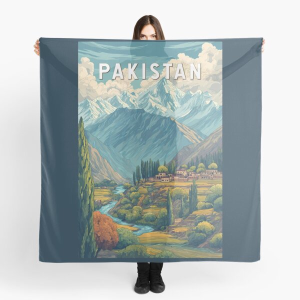 Item preview, Pakistan Illustration Travel Art Vintage designed and sold by KrisSidDesigns.