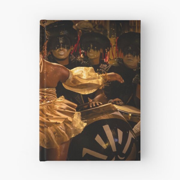 Item preview, Candombe drummers and vedette during Montevideo’s famous desfile de llamadas carnival designed and sold by DFLC Prints.