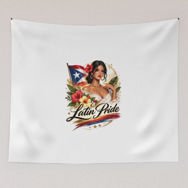 Item preview, Latin Pride Puerto Rican Queen – Latina Culture Floral Design designed and sold by Aura.Creative.