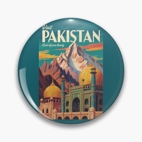 Item preview, Pakistan Landscape Illustration Travel Art Vintage designed and sold by KrisSidDesigns.