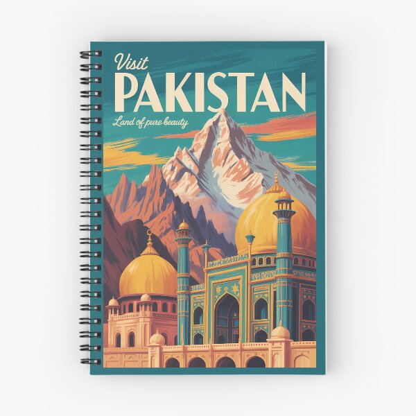 Item preview, Pakistan Landscape Illustration Travel Art Vintage designed and sold by KrisSidDesigns.