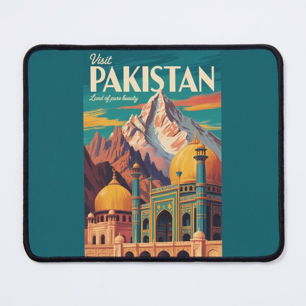 Item preview, Pakistan Landscape Illustration Travel Art Vintage designed and sold by KrisSidDesigns.