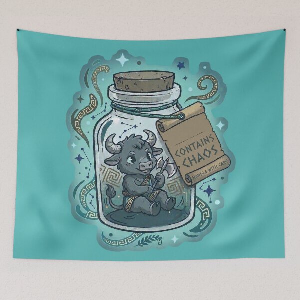 Item preview, Cute Baby Minotaur in a Jar - Greek Mythology Labyrinth  designed and sold by MythoWorldddd.