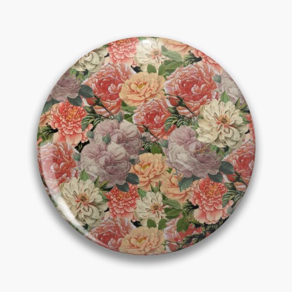 Item preview, Orange Vintage Peonies and Roses Floral Digital Faux Decoupage Collage designed and sold by Licorice Moon.