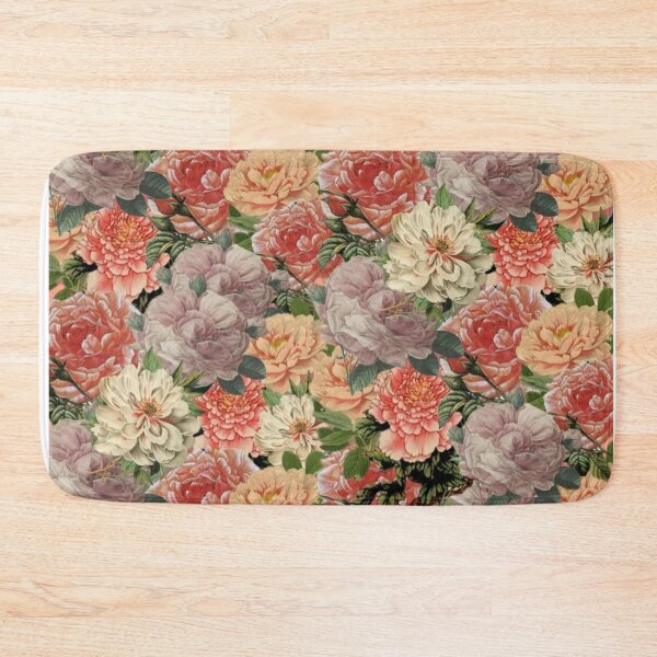 Item preview, Orange Vintage Peonies and Roses Floral Digital Faux Decoupage Collage designed and sold by Licorice Moon.