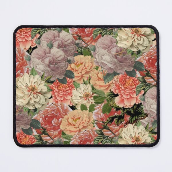 Item preview, Orange Vintage Peonies and Roses Floral Digital Faux Decoupage Collage designed and sold by Licorice Moon.