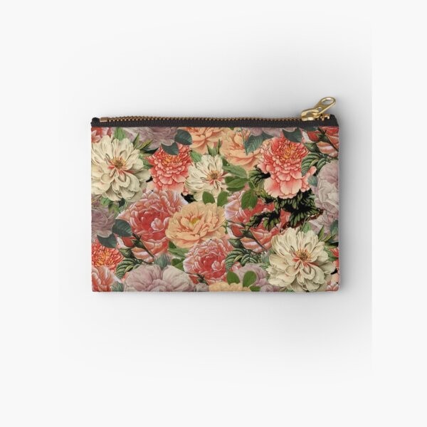 Item preview, Orange Vintage Peonies and Roses Floral Digital Faux Decoupage Collage designed and sold by Licorice Moon.