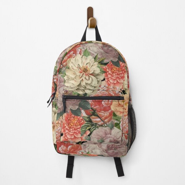 Item preview, Orange Vintage Peonies and Roses Floral Digital Faux Decoupage Collage designed and sold by Licorice Moon.