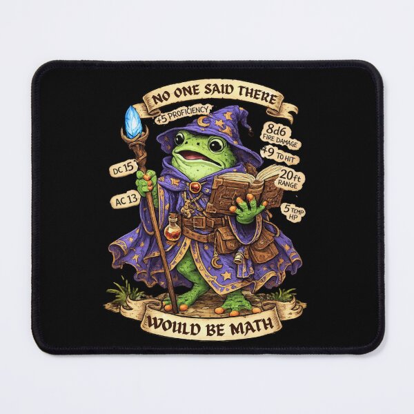 Item preview, FUNNY DND ADVENTURER FROG WIZARD: No one said there would be math! designed and sold by DungeonAtelier.