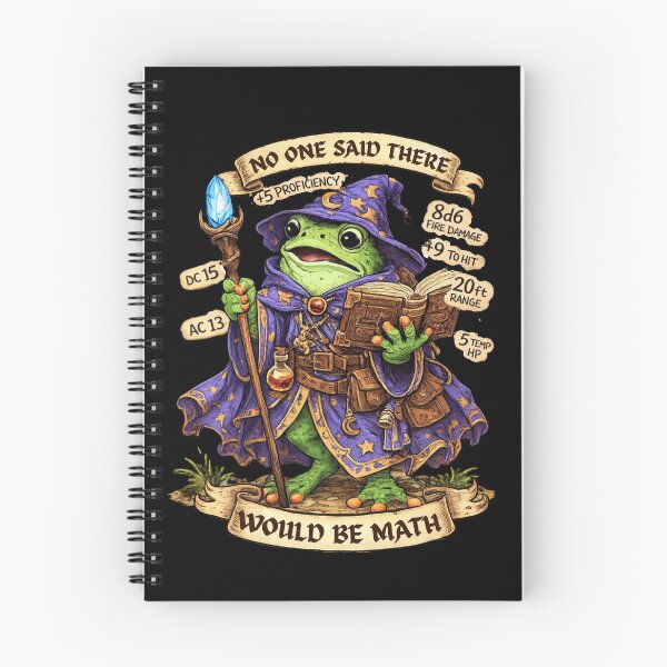 Item preview, FUNNY DND ADVENTURER FROG WIZARD: No one said there would be math! designed and sold by DungeonAtelier.