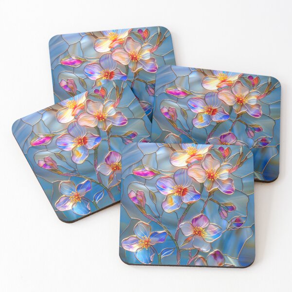 Item preview, Cherry blossom on blue sky stained glass art designed and sold by MargaretWiktor.