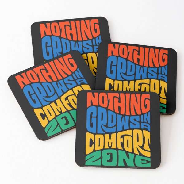 Item preview, Nothing Grows in a Comfort Zone – Retro Motivational Typography designed and sold by Bizertart.