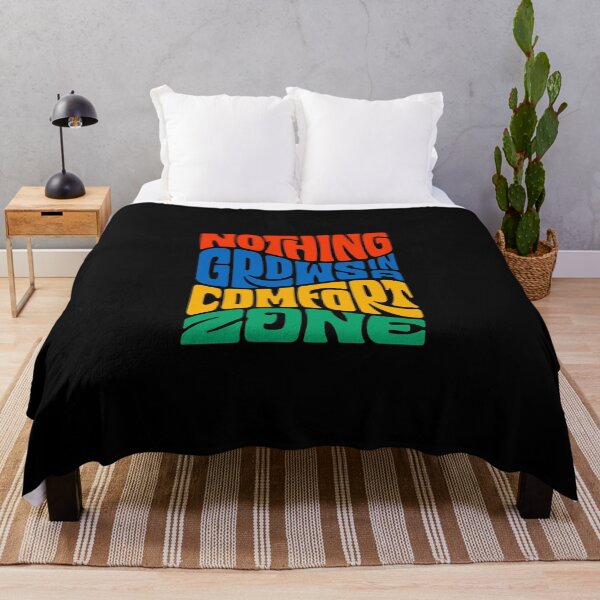 Item preview, Nothing Grows in a Comfort Zone – Retro Motivational Typography designed and sold by Bizertart.