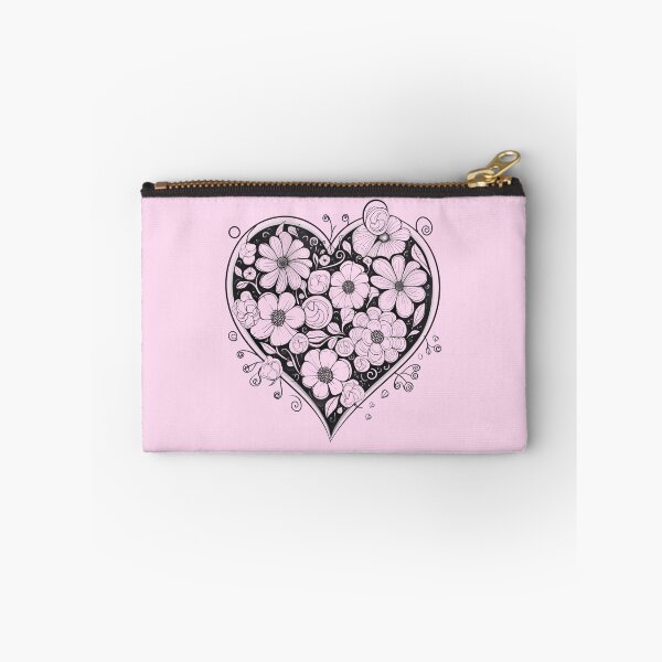 Item preview, Black and White Flower Heart designed and sold by bubblyrainbow.