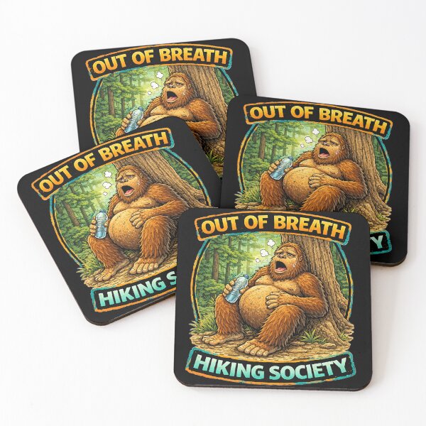 Item preview, Out of Breath Hiking Society – Funny Bigfoot Hiking Design designed and sold by The Bearded Embroiderer.