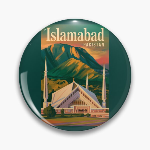 Item preview, Islamabad Pakistan Faisal Mosque Illustration Travel Art Vintage designed and sold by KrisSidDesigns.