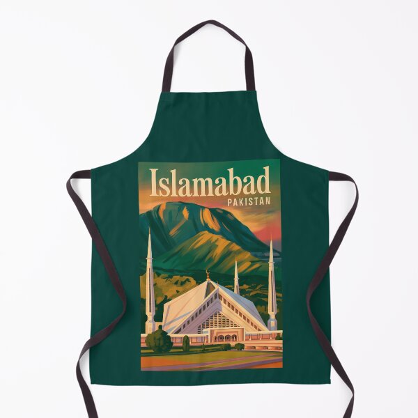 Item preview, Islamabad Pakistan Faisal Mosque Illustration Travel Art Vintage designed and sold by KrisSidDesigns.