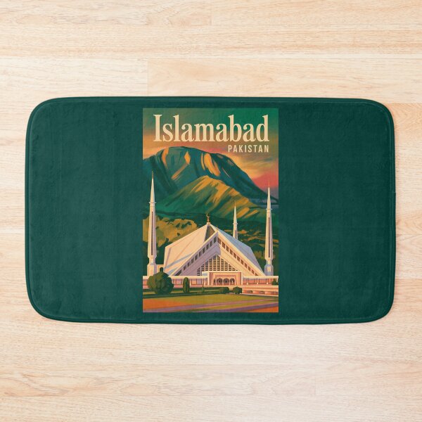 Item preview, Islamabad Pakistan Faisal Mosque Illustration Travel Art Vintage designed and sold by KrisSidDesigns.