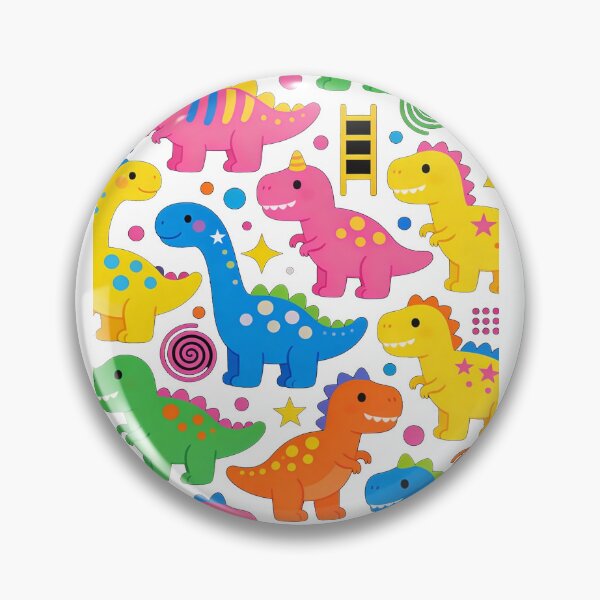 Item preview, Cute Neon Dinosaur Pattern – Colorful Pop-Art Illustration for Stickers, Apparel & Merch designed and sold by HOODYBUDSTYLES.