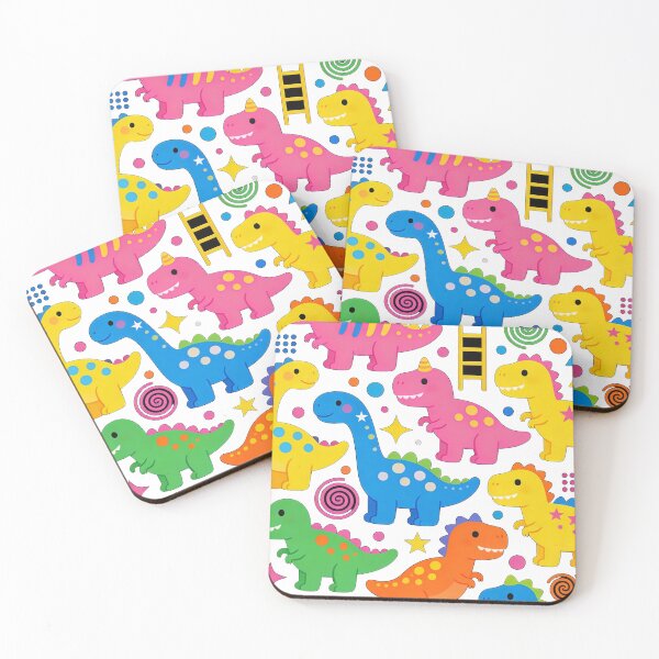 Item preview, Cute Neon Dinosaur Pattern – Colorful Pop-Art Illustration for Stickers, Apparel & Merch designed and sold by HOODYBUDSTYLES.