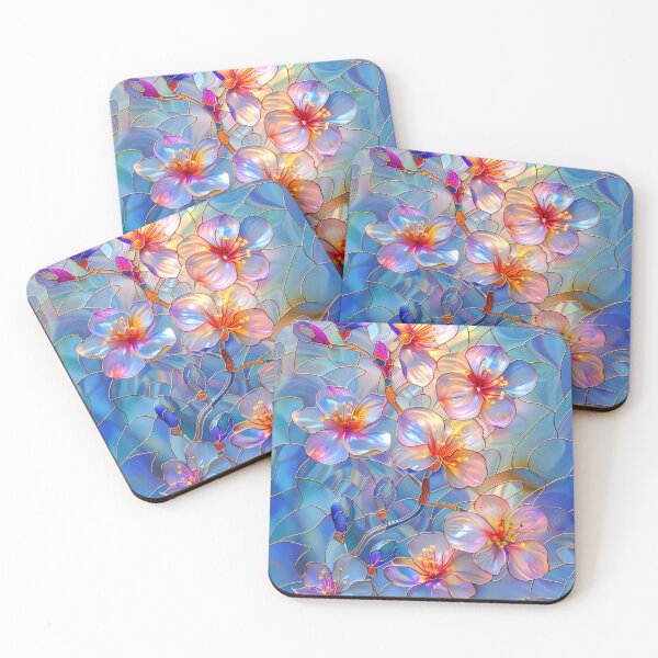 Item preview, Cherry blossom on blue sky stained glass art designed and sold by MargaretWiktor.