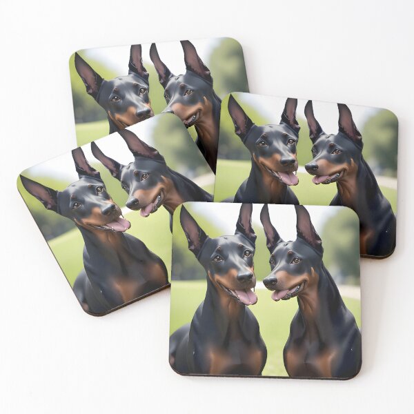 Item preview, Two Happy Doberman Pinschers Smiling in Green Park designed and sold by CanineCourier.