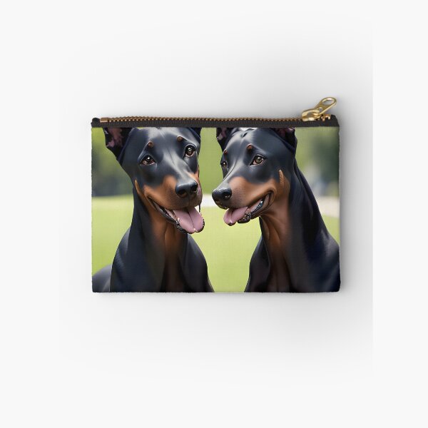 Item preview, Two Happy Doberman Pinschers Smiling in Green Park designed and sold by CanineCourier.