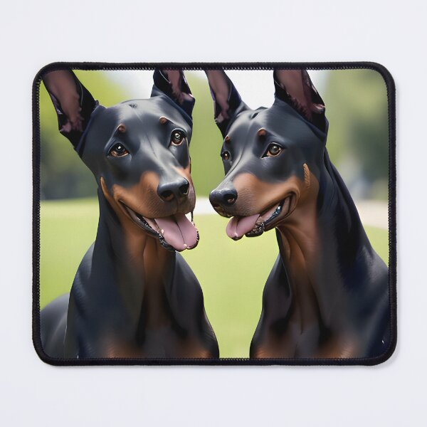 Item preview, Two Happy Doberman Pinschers Smiling in Green Park designed and sold by CanineCourier.