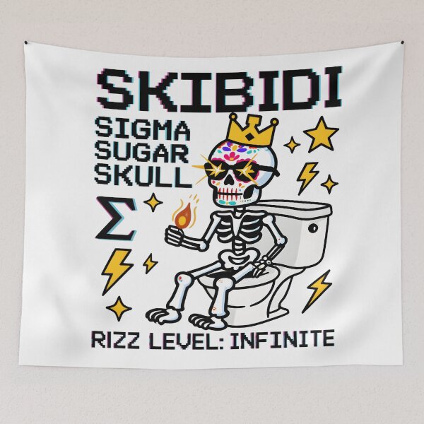 Item preview, Skibidi Sigma Sugar Skull Rizz Level Infinite designed and sold by AnnDesignStudio.