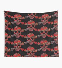 TETE DE MORT ROUGE Wall Tapestry