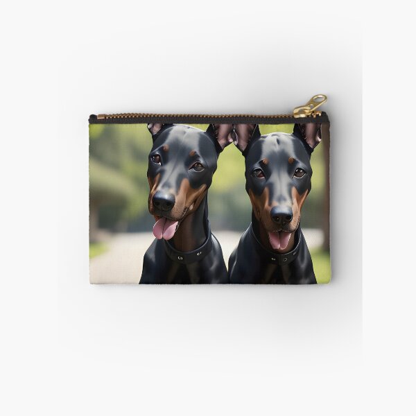 Item preview, Two Doberman Pinschers on Sunny Park Path Alert and Happy designed and sold by CanineCourier.